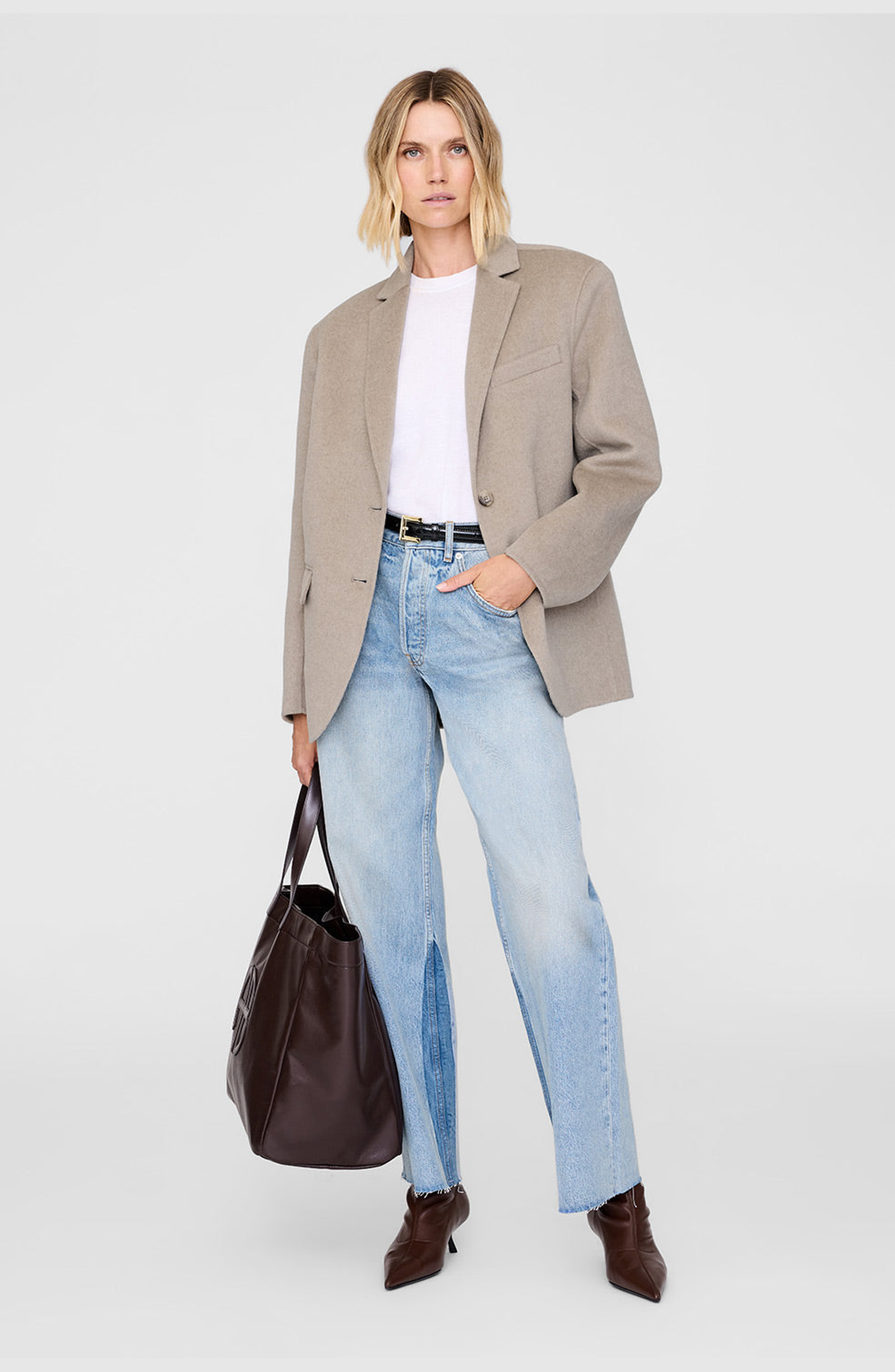 ANINE BING Rio Large Recycled Leather Tote, Alternate, color, 