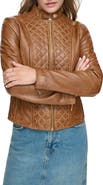 Andrew Marc Quilted Panel Leather Jacket