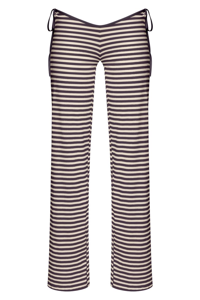 Bloom Side Tie Wide Leg Pants, Alternate, color, SLATE STRIPE