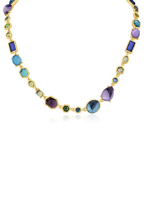 Multicolor Imitation Stone Collar Necklace