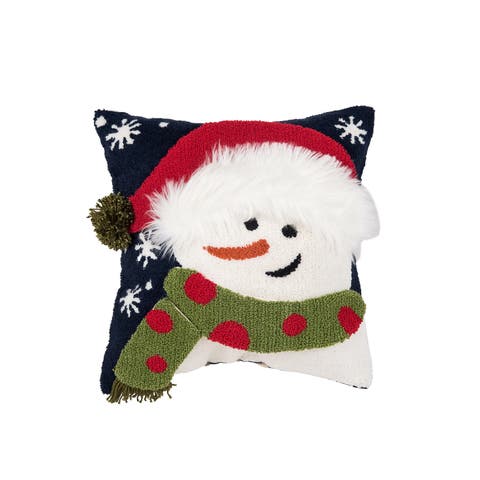 Happy Snowman Christmas Throw Pillow, 14" x 14"