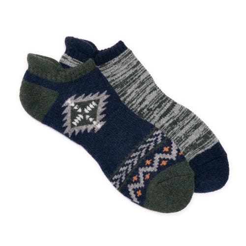 Muk Luks No Show Wool Socks 2 Pair Pack In Multi