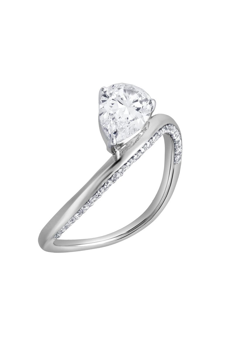 LuvMyJewelry Selena Silk Wave 2.00 Ct Pear Lab Grown Diamond Engagement Ring, Alternate, color, 14K White Gold