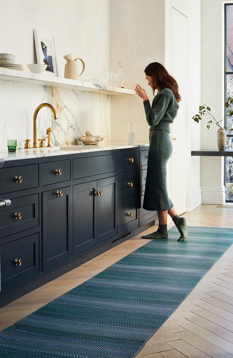 Chilewich Quill Herringbone Indoor/Outdoor Floor Mat, Alternate, color, Forest