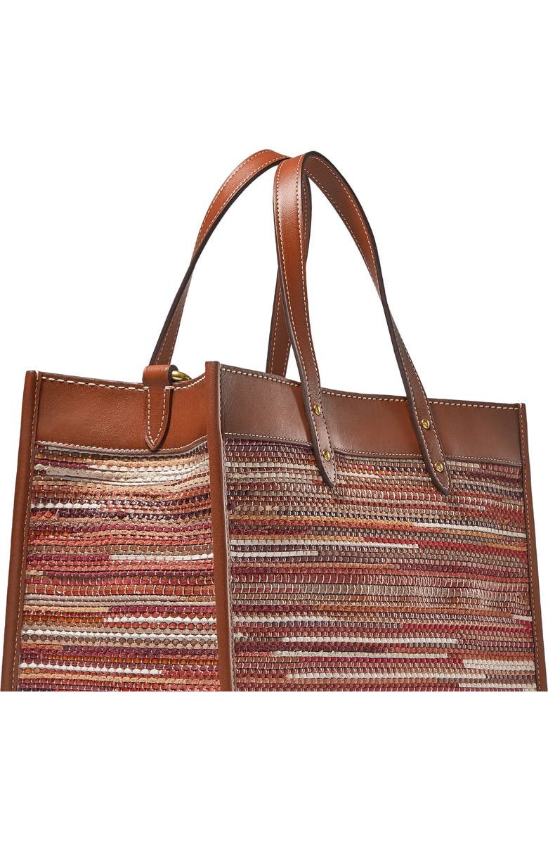 COACH Field Upcycled Woven Leather Tote, Alternate, color,