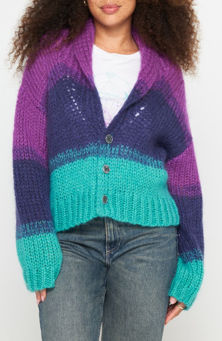 Spiritual Gangster Royce Stripe Cardigan, Main, color, Multi