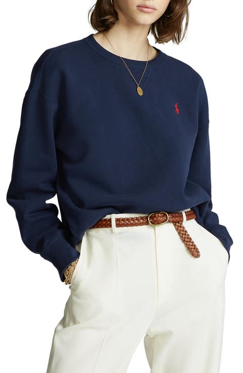 Logo Embroidery Cotton Blend Sweatshirt