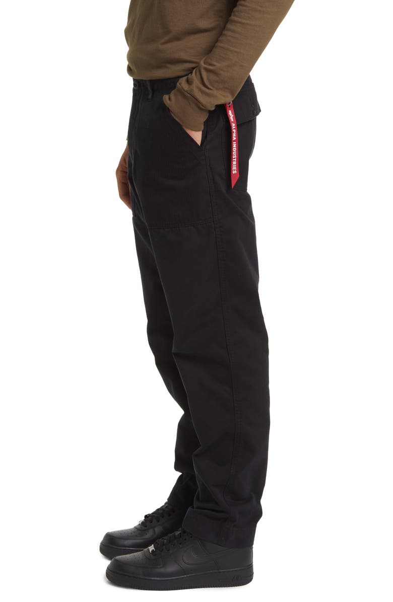 Alpha Industries Fatigue Cotton Pants, Alternate, color, Black