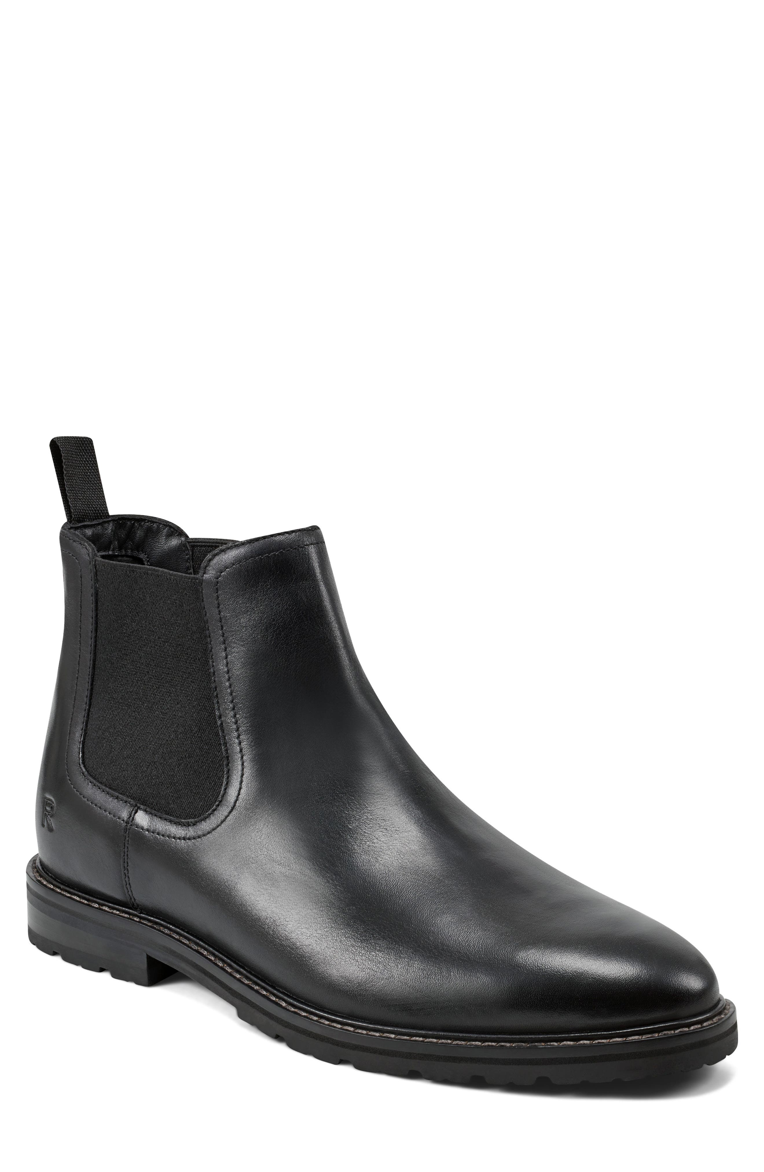 mens black boots leather
