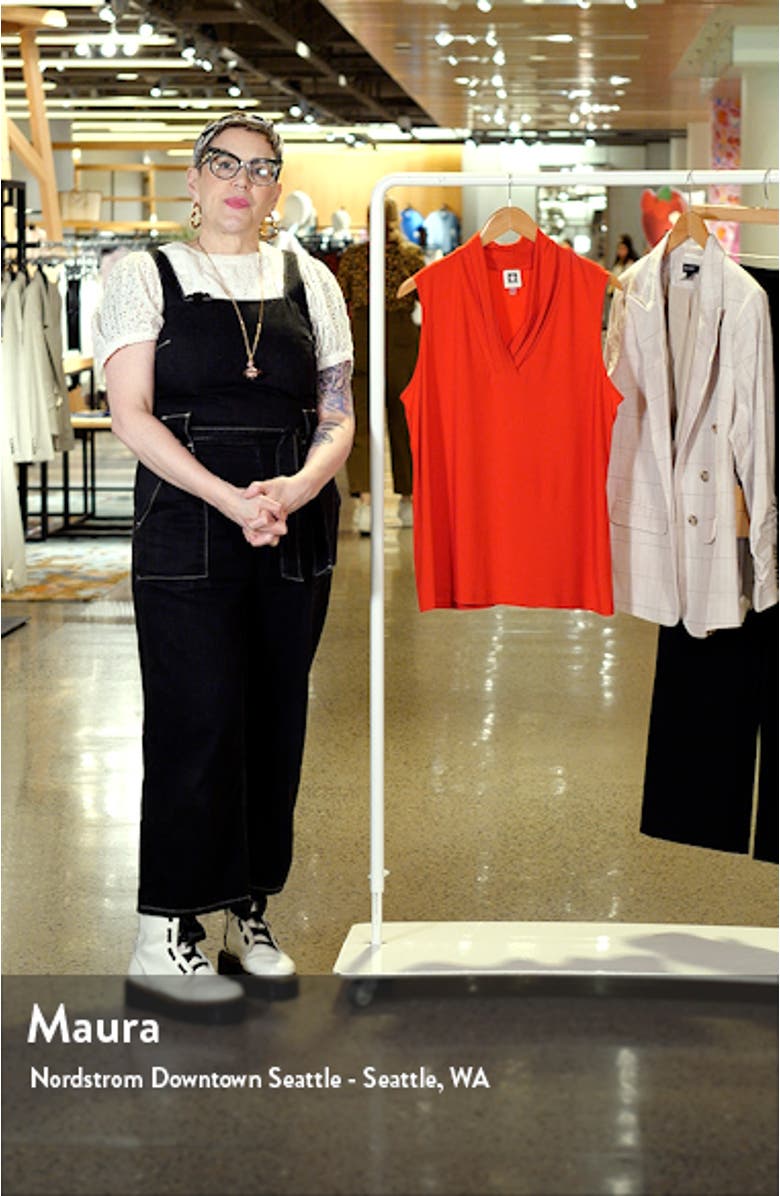 Triple Pleat Sleeveless V-Neck Top, sales video thumbnail