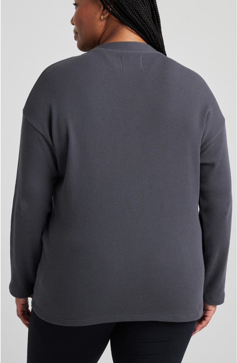 Losano Organic Cotton Relaxed Cardigan, Alternate, color, Charcoal