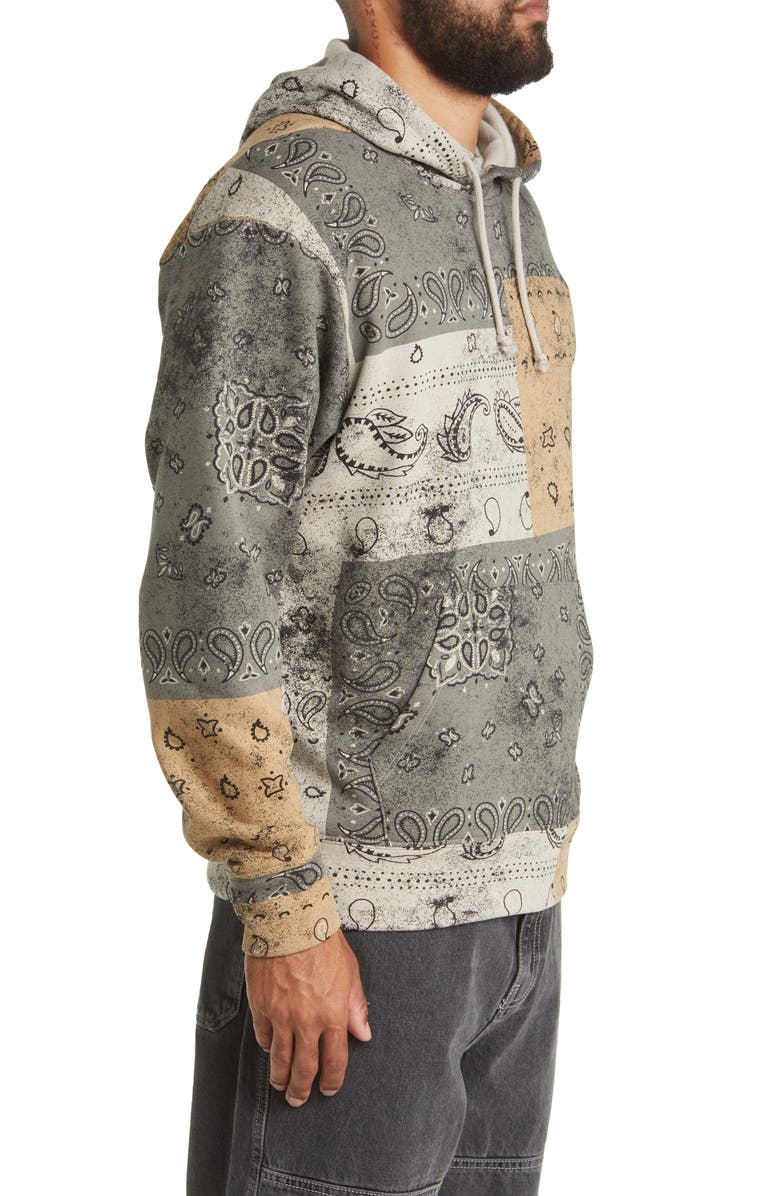 BP. Men's Oversize Bandana Print Fleece Hoodie, Alternate, color, 