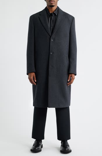 Open Edit Wool Blend Melton Overcoat | Nordstrom