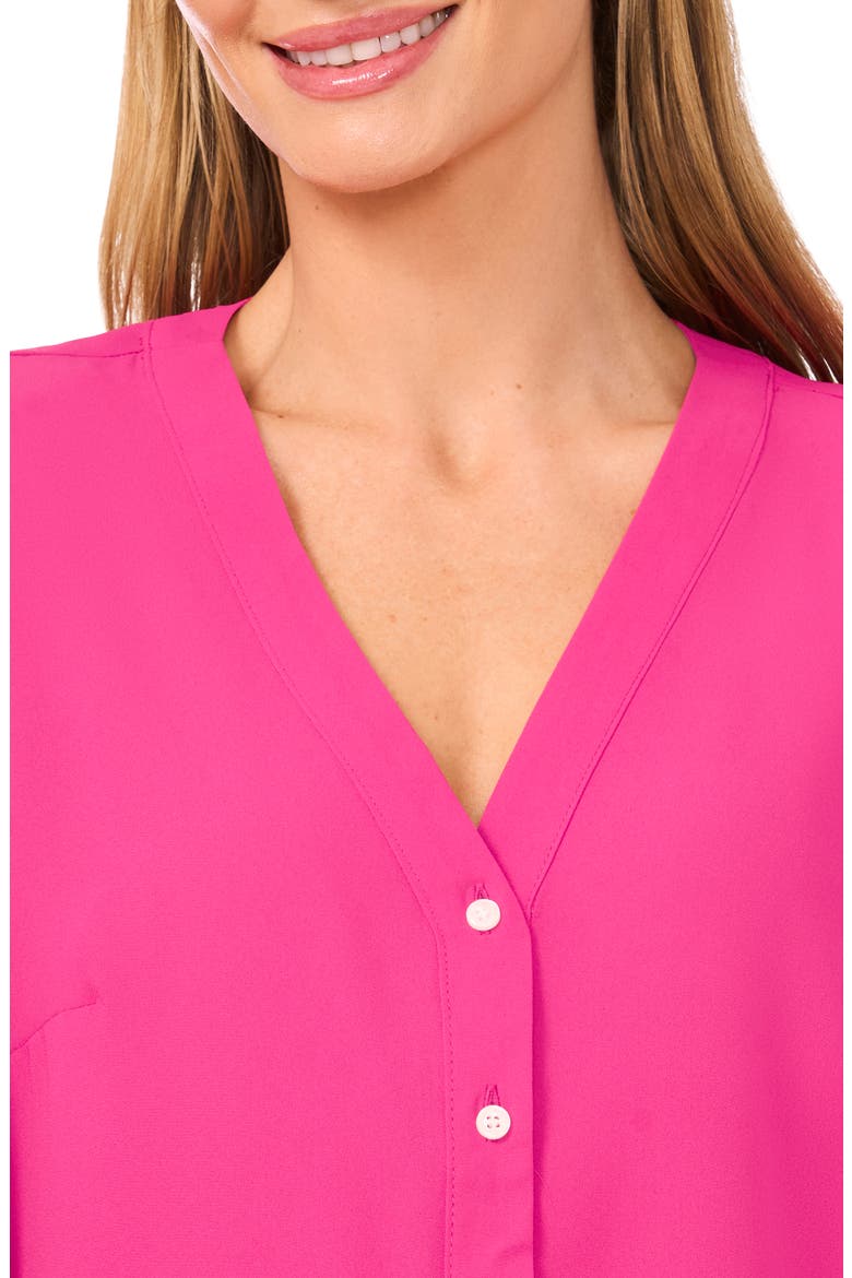Tie Cuff Button-Up Top, Alternate, color, BRIGHT ROSE