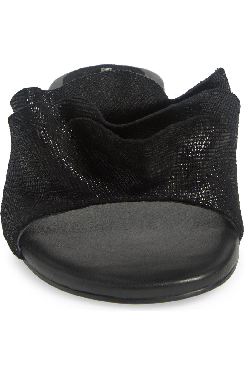 KOKO + PALENKI Frilly Slide Sandal, Alternate, color, Black Lux Leather