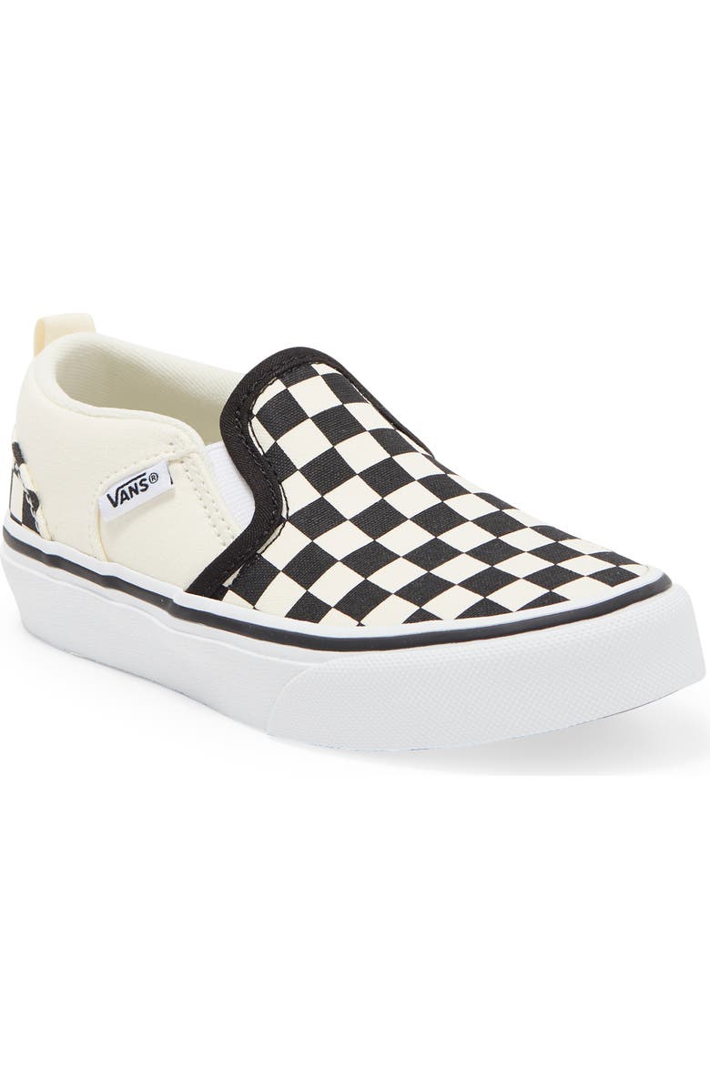 Vans Kids' Asher V Slip On Checkerboard Sneaker, Main, color,