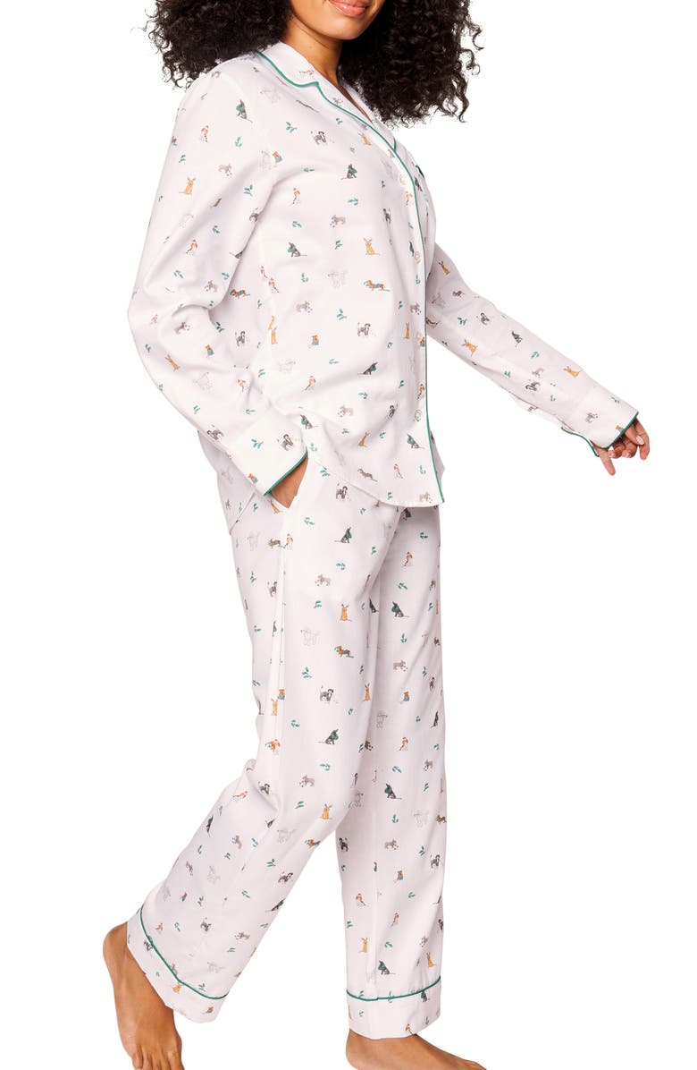 Petite Plume Jingle Paws Cotton Pajamas, Alternate, color,