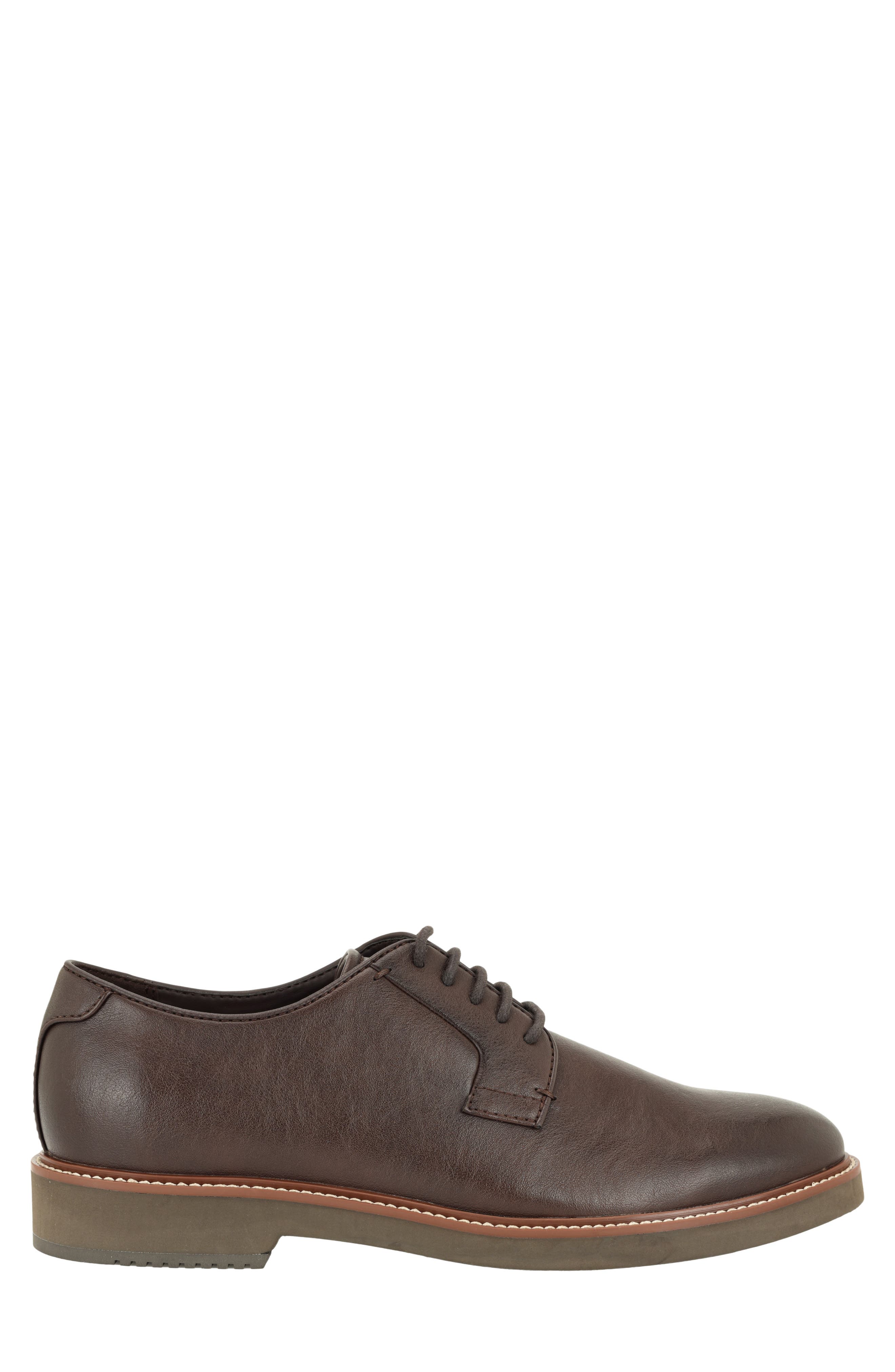 Torrean Plain Toe Faux Leather Derby, Alternate, color, DARK BROWN
