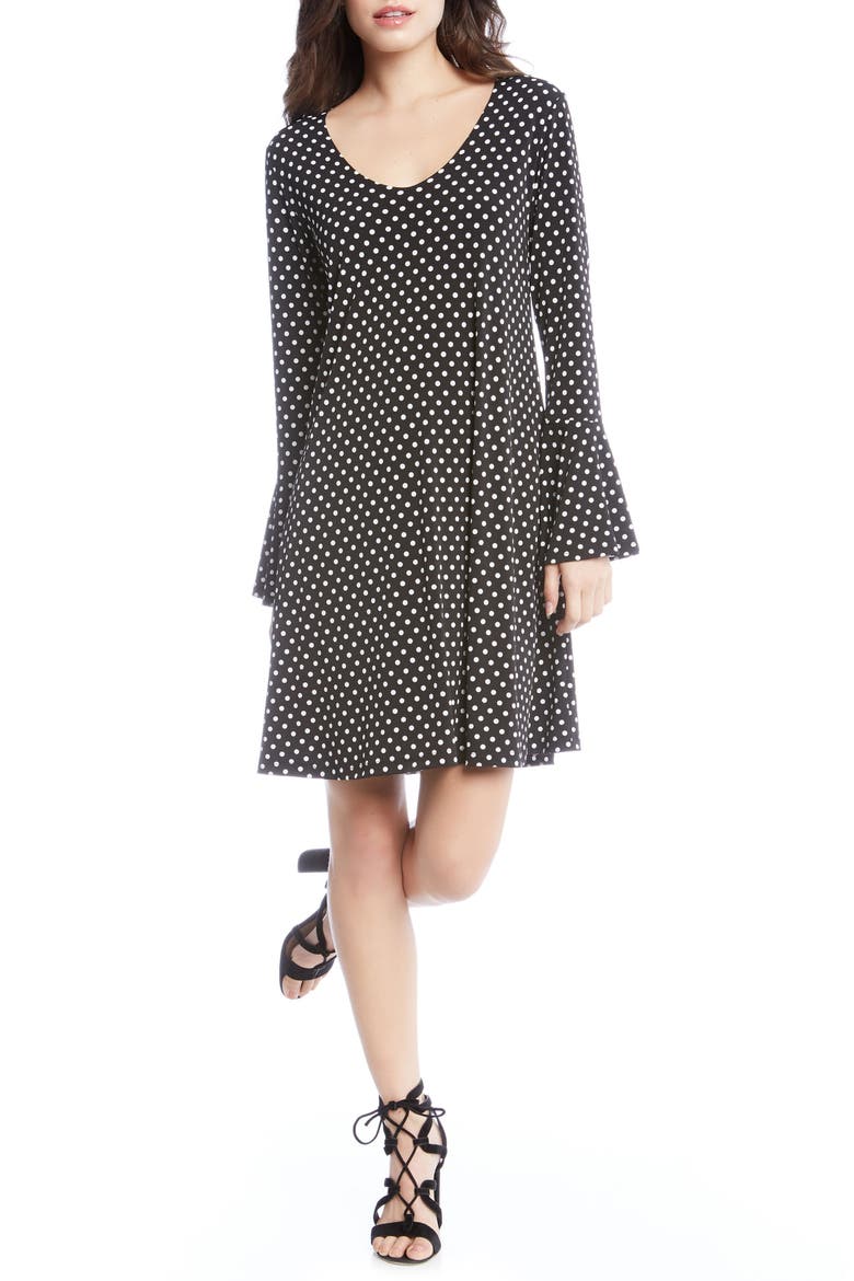 Polka Dot A-Line Dress, Main, color, DOTTED