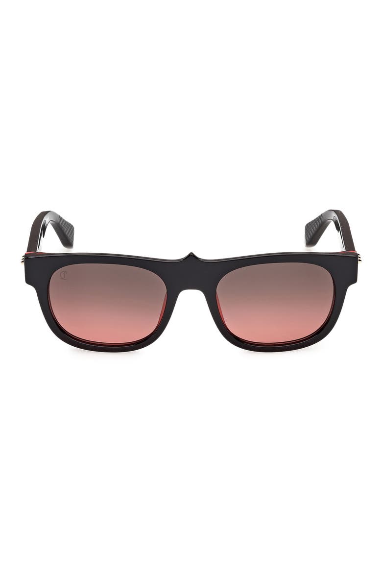 54mm Square Sunglasses, Main, color, BILAYER BLACK / RED / GOLD