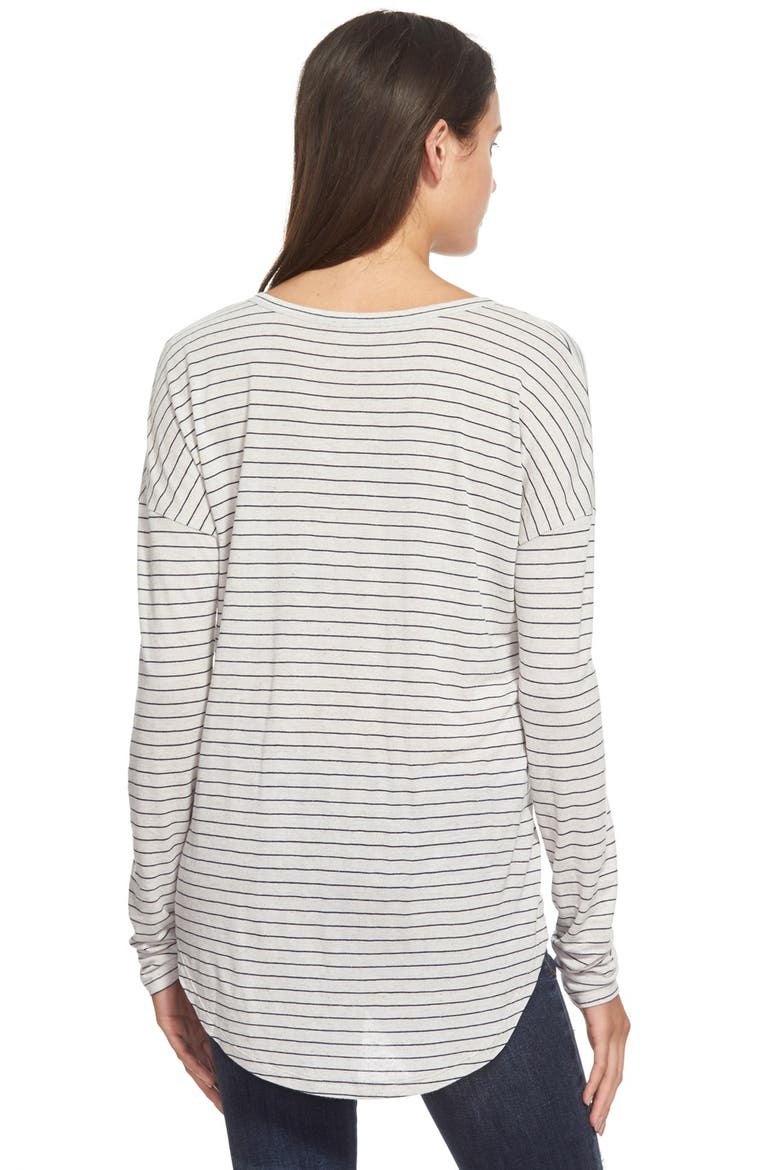 Split Neck Long Sleeve Tee, Alternate, color, GREY LUNAR EDDIE STP