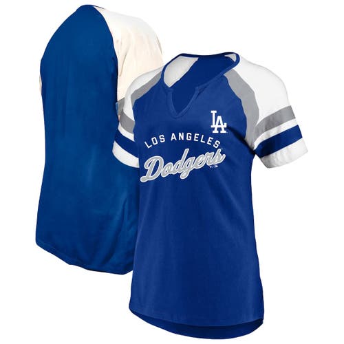 Profile Royal Los Angeles Dodgers Arched Notch Neck T-shirt