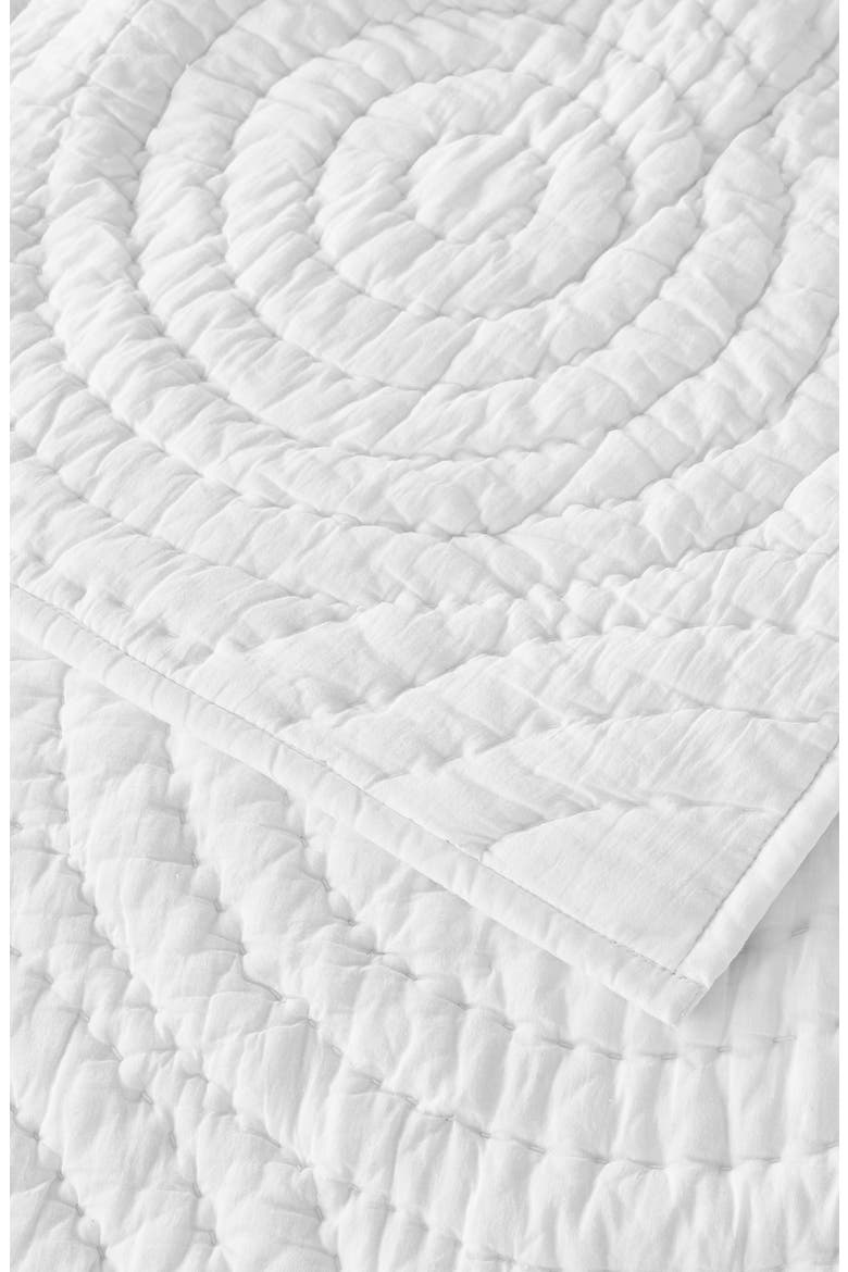 Voile Cotton Handstitch Quilt & Sham Set, Alternate, color, WHITE
