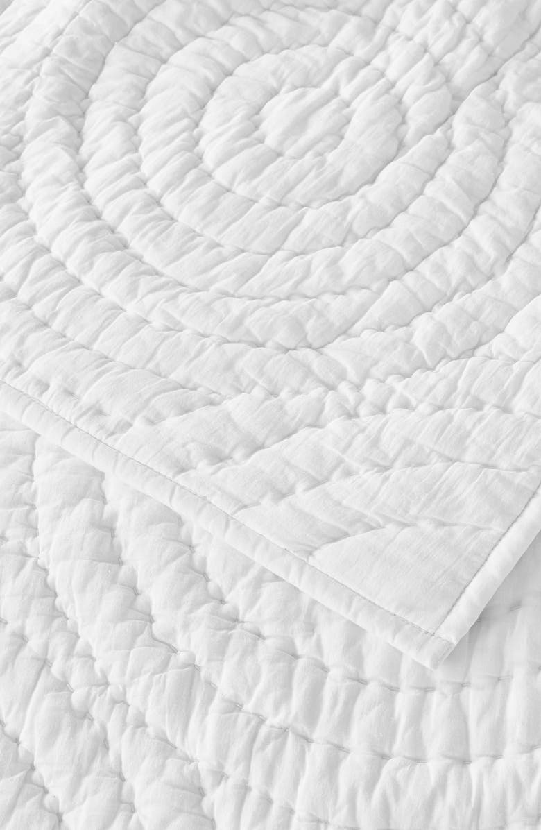 MELANGE HOME Voile Cotton Handstitch Quilt & Sham Set, Alternate, color, White