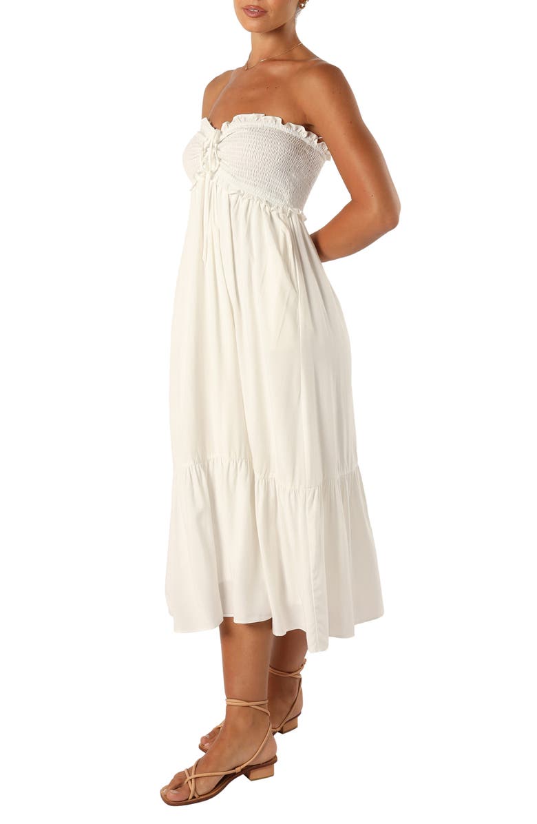 Petal & Pup Dayton Strapless Midi Dress, Alternate, color, White