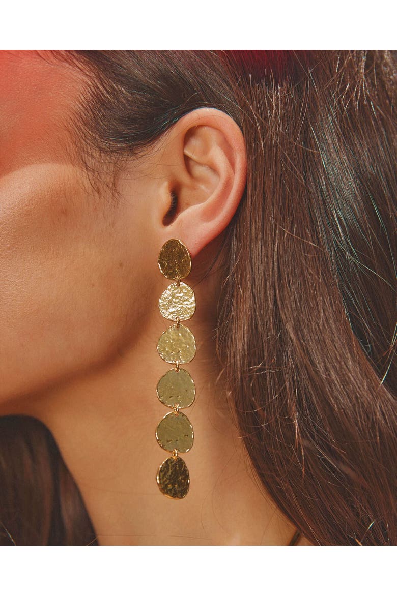 Sunset Hour Earrings, Alternate, color, Gold