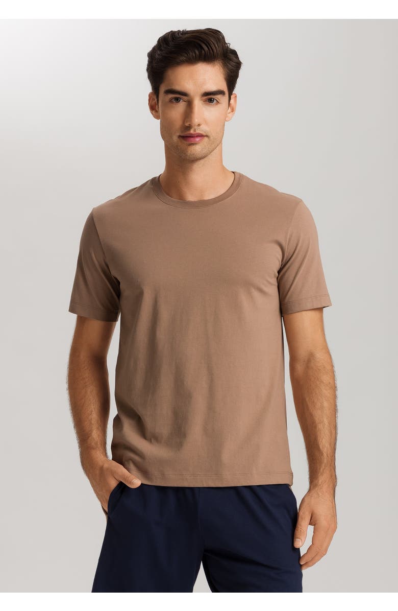 Hanro Living Shirts Cotton Crew Neck T-Shirt, Alternate, color, Portabella Beige