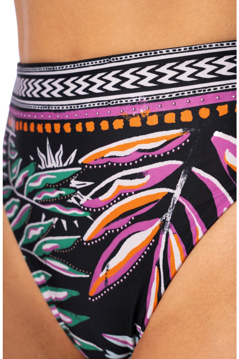 Jaguar Jungle Sully High Waist Bikini Bottoms, Alternate, color, BLACK