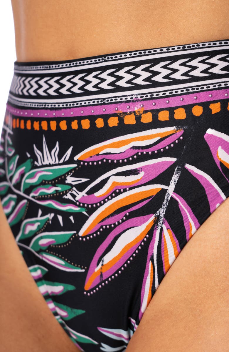 Maaji Jaguar Jungle Sully High Waist Bikini Bottoms, Alternate, color, Black