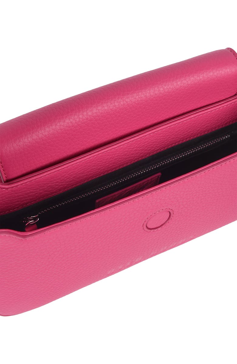 HYER GOODS Upcycled Leather Shoulder Bag with Buckle, Alternate, color, Fuschia