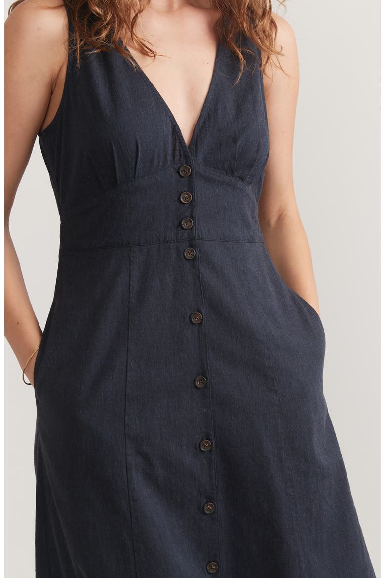 Camila Sleeveless Hemp Blend Maxi Dress, Alternate, color, INDIA INK