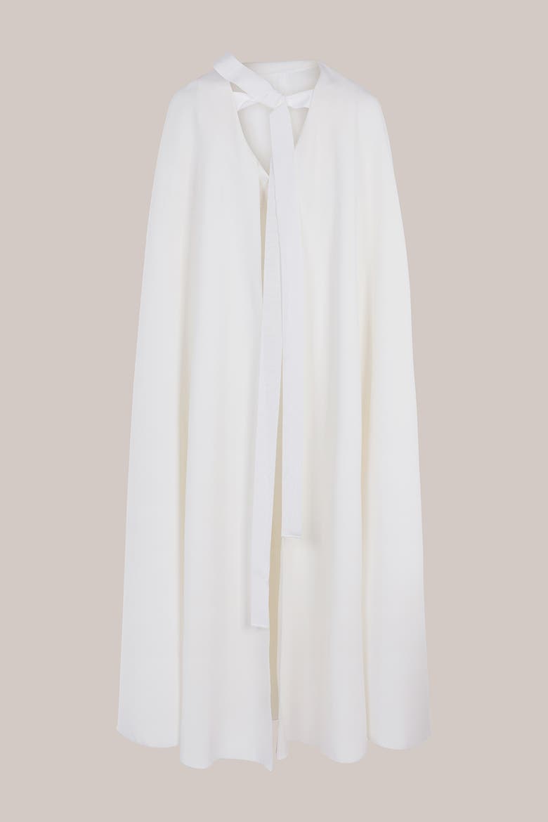 Elina Crepe Bridal Dress, Alternate, color, Ivory
