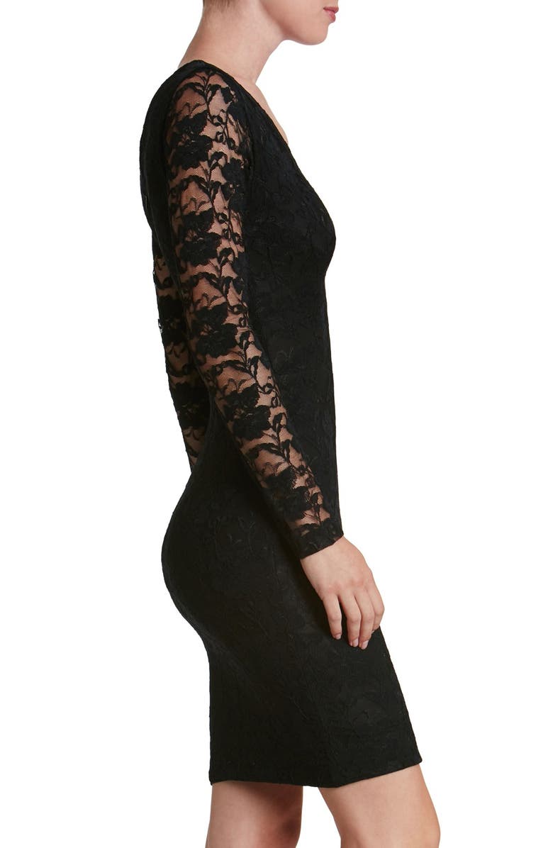 Dress the Population 'Erica' Plunge Neck Lace Body-Con Dress, Alternate, color, 