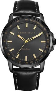 Perry Ellis Solar Powered 3-Hand Quartz Strap Watch, 41mm