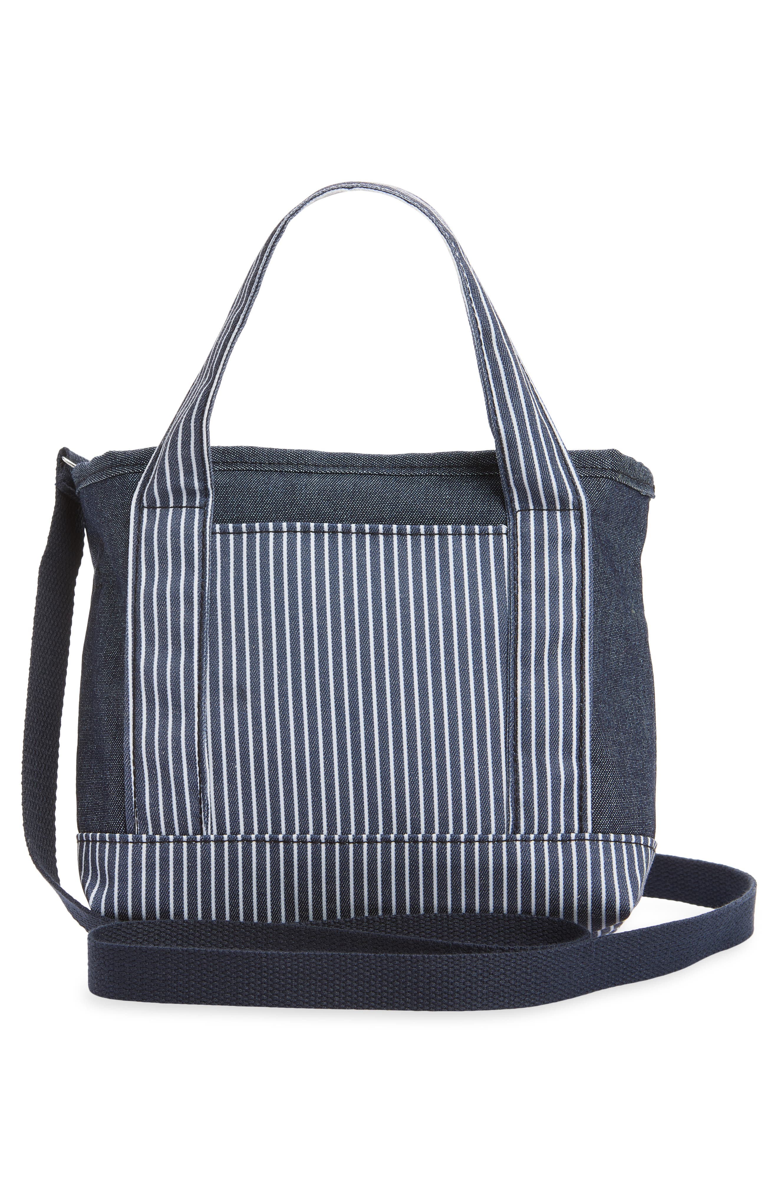 Kids' Stripe Denim Tote, Alternate, color, BLUE