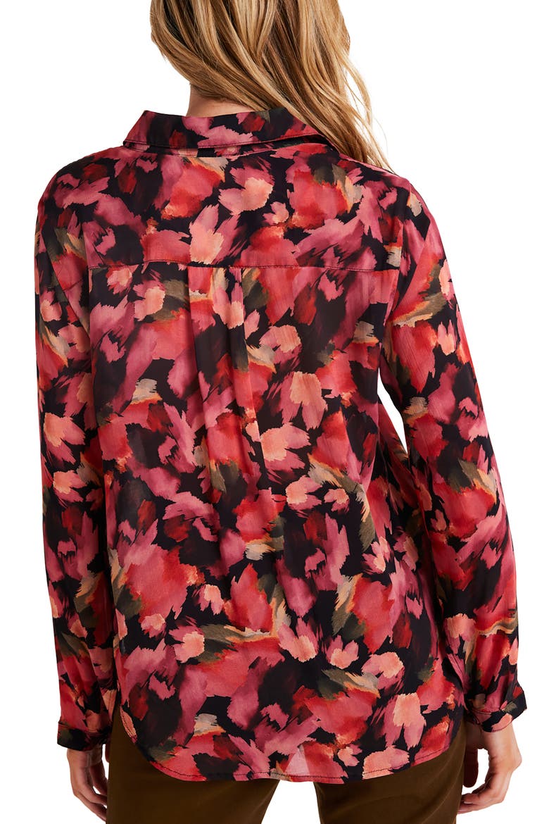 Hipster Button Front Shirt, Alternate, color, AUTUMN BLOOM PRINT