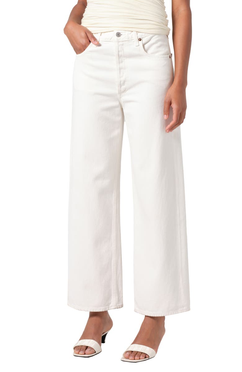 AGOLDE Ren High Waist Wide Leg Jeans, Main, color, Fortune Cookie (Natural)