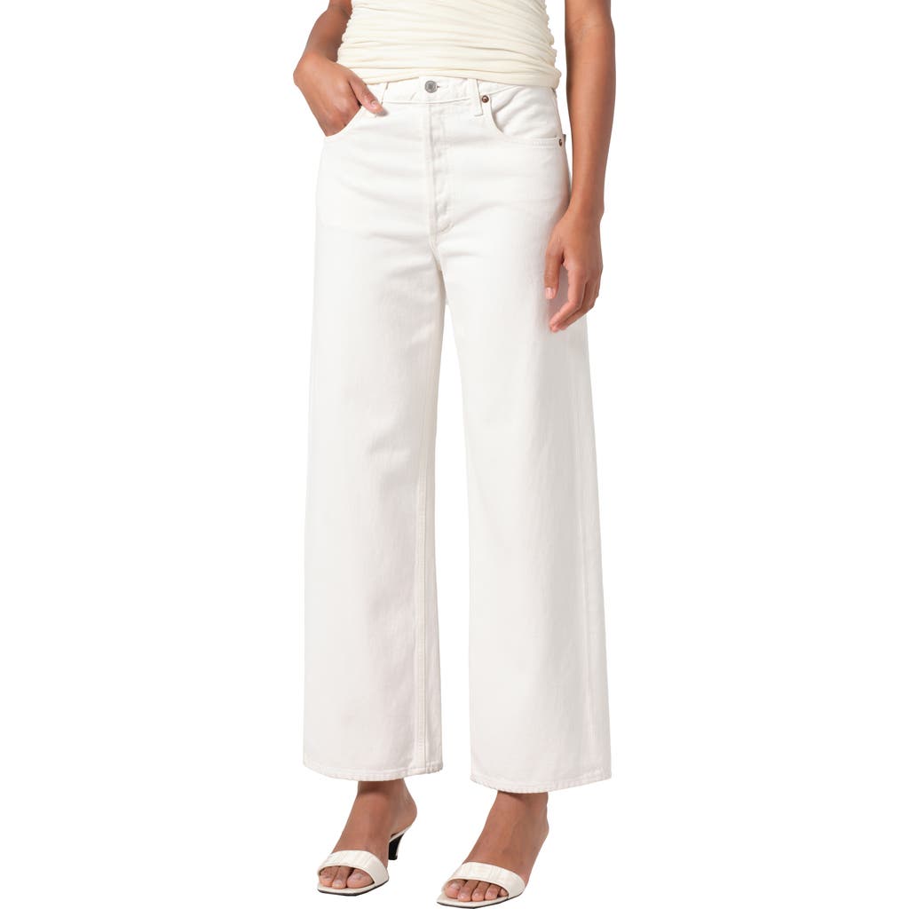 Agolde Ren High-rise Crop Wide-leg Jeans In Multi