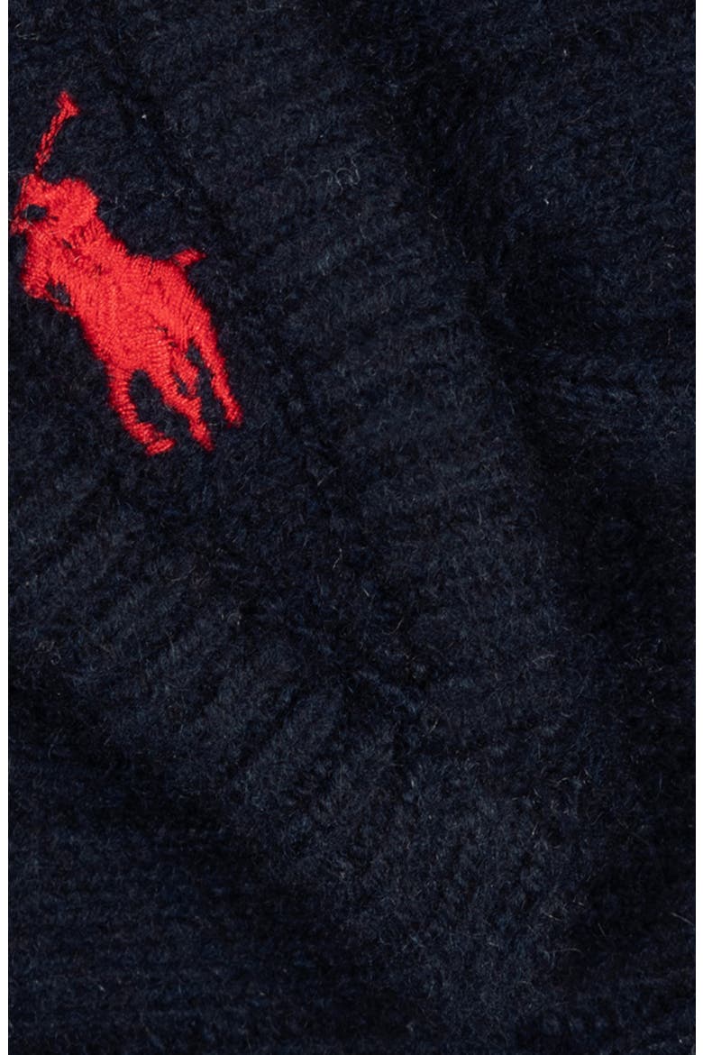Cable Knit Hoodie Wrap, Alternate, color, HUNTER NAVY