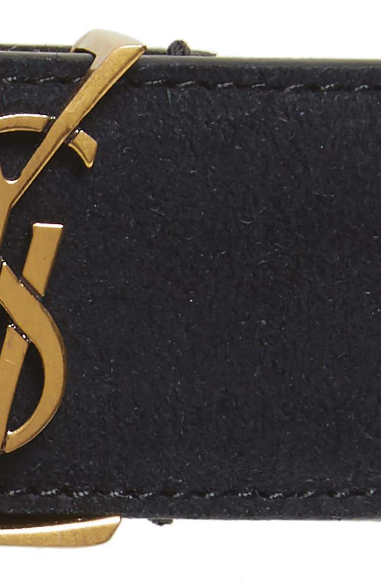 Saint Laurent YSL Logo Suede Belt, Alternate, color, 