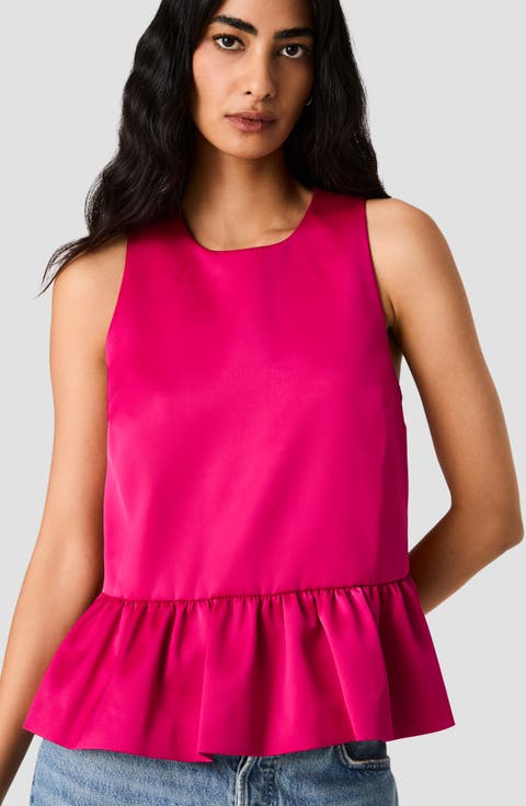 Carey Satin Peplum Top