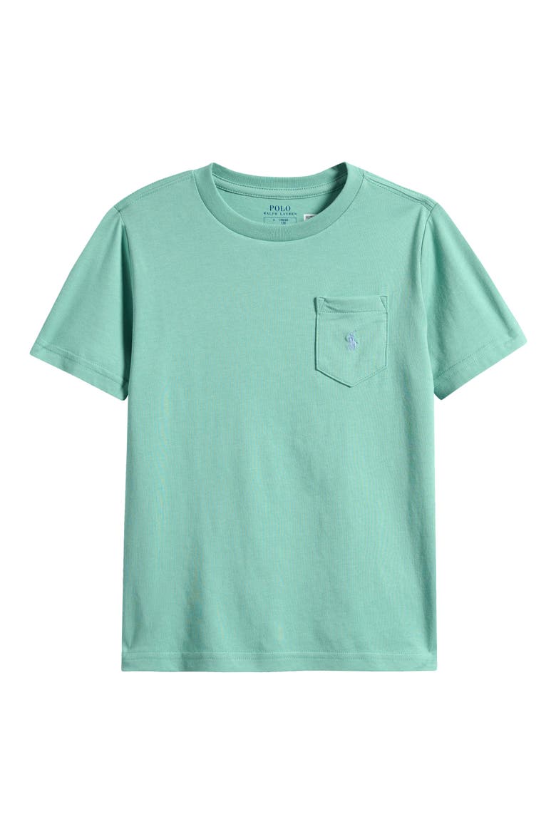 Kids' Cotton Jersey Pocket T-Shirt, Main, color, ESSEX GREEN