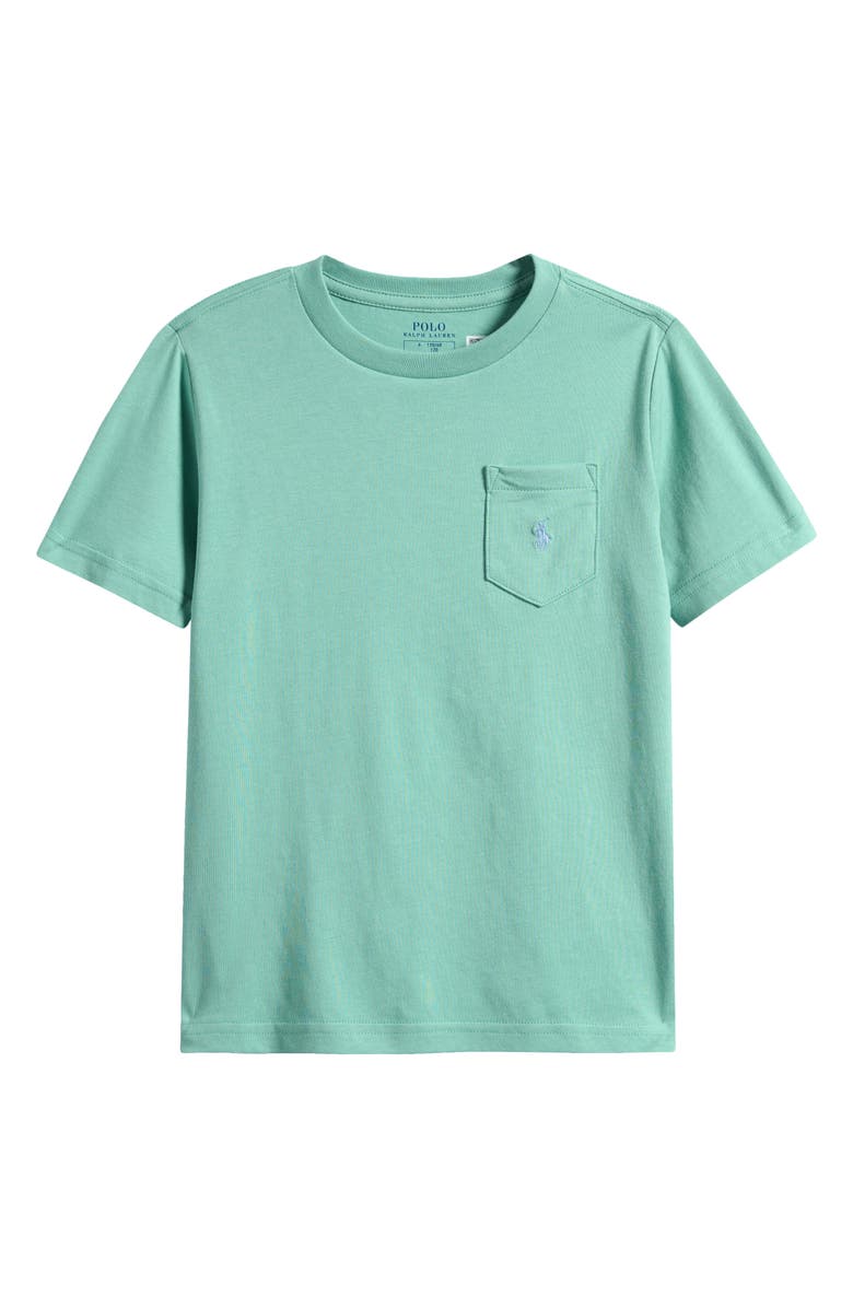 Polo Ralph Lauren Kids' Cotton Jersey Pocket T-Shirt, Main, color, Essex Green