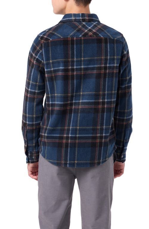 O'neill Kids' Glacier Plaid Superfleece Snap-up Shirt In Blue