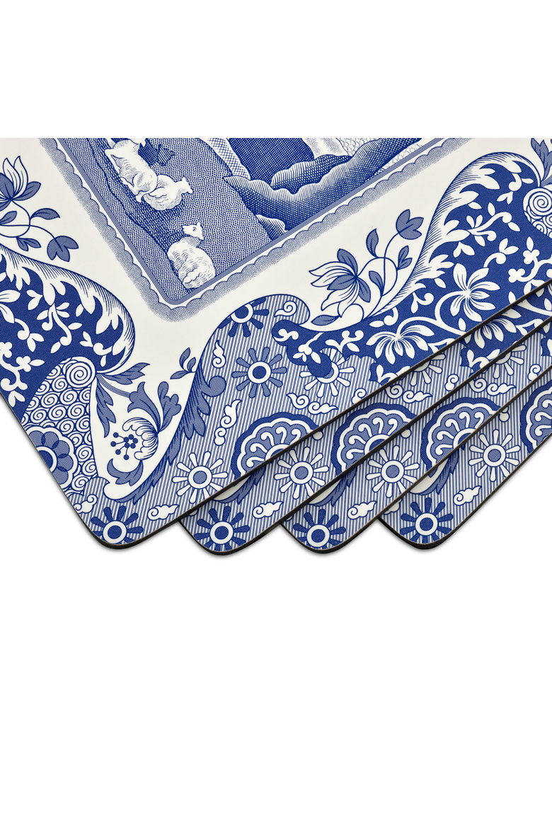 Blue Italian Set of 4 Cork Back Placemats, Alternate, color, Blue Italian