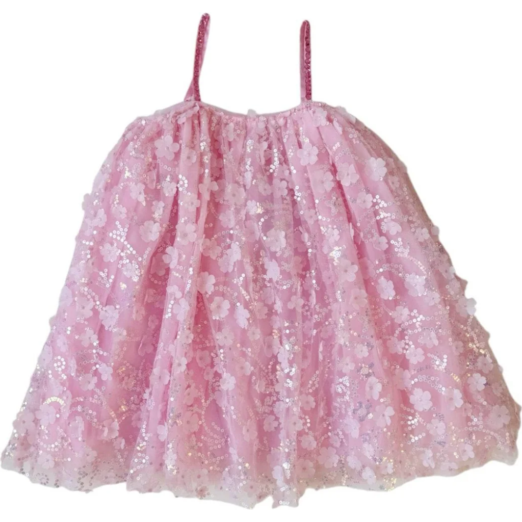 Lola + The Boys Beaded Daisy Gem Tank Dress in Pink  product